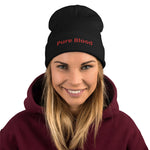 "Pure Blood" Embroidered Beanie
