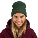 "Pure Blood" Embroidered Beanie