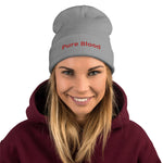 "Pure Blood" Embroidered Beanie