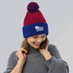 "Flag" Pom-Pom Beanie